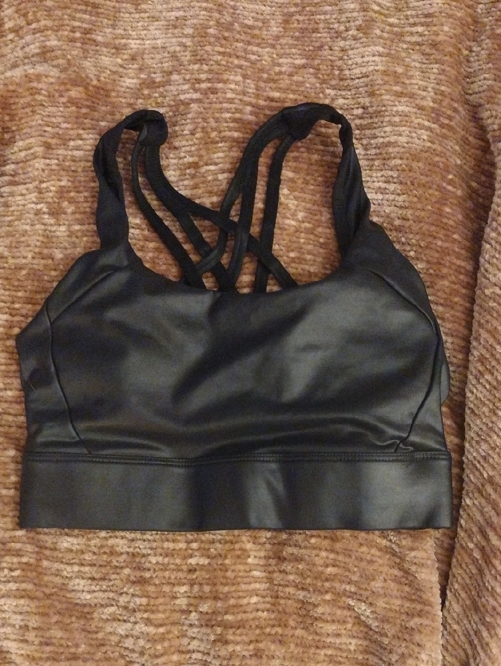 ZYIA Reflective Black Strappy Sports Bralette